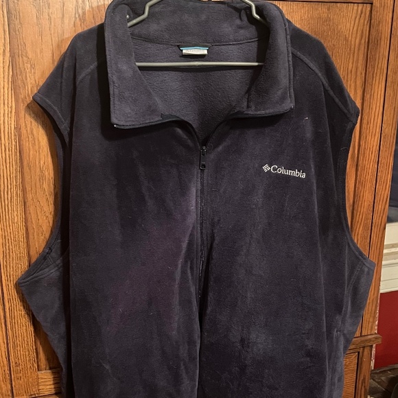 6X Men's Columbia Fleece Vest -- Navy - Picture 1 of 2